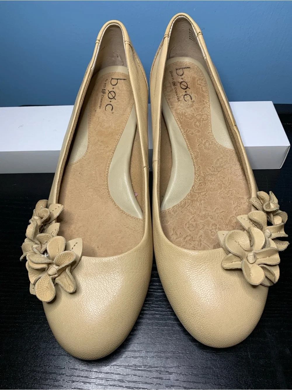 b.o.c. Shailene Tan Floral Appliqué Ballet Flats